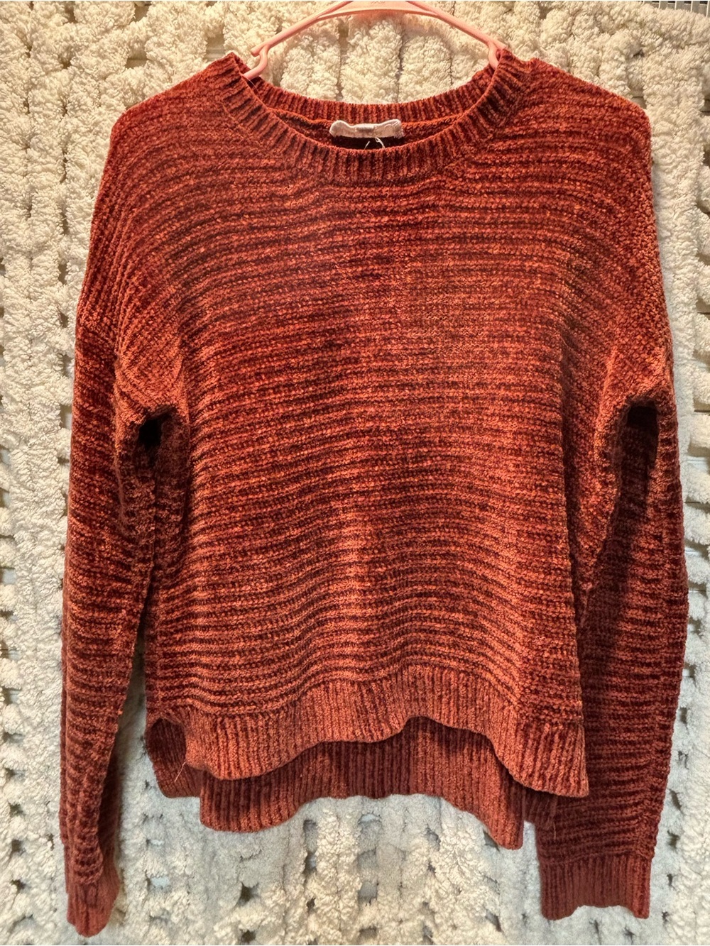 Everyday Ribbed Crewneck Sweater in Rust